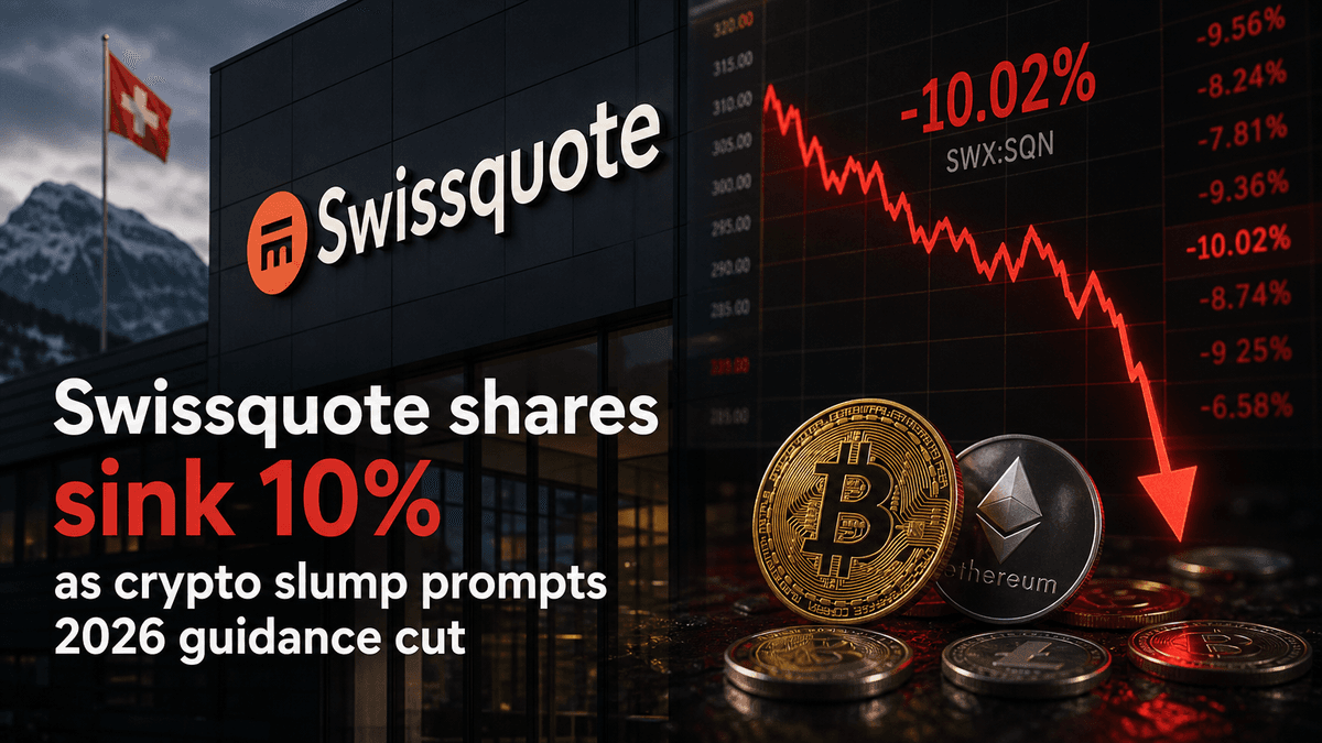 Swissquote shares sink 10% as crypto slump prompts 2026 guidance cut By Investing.com