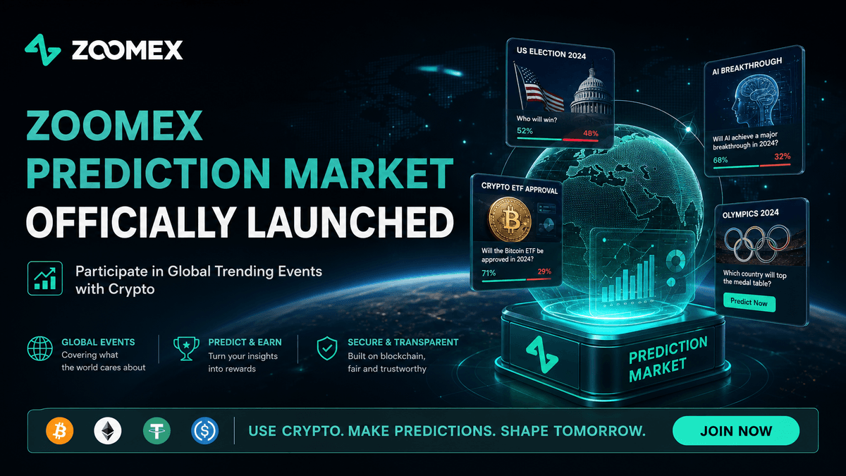 Zoomex Prediction Market Officially Launches: Participate in Global Trending Events with Crypto