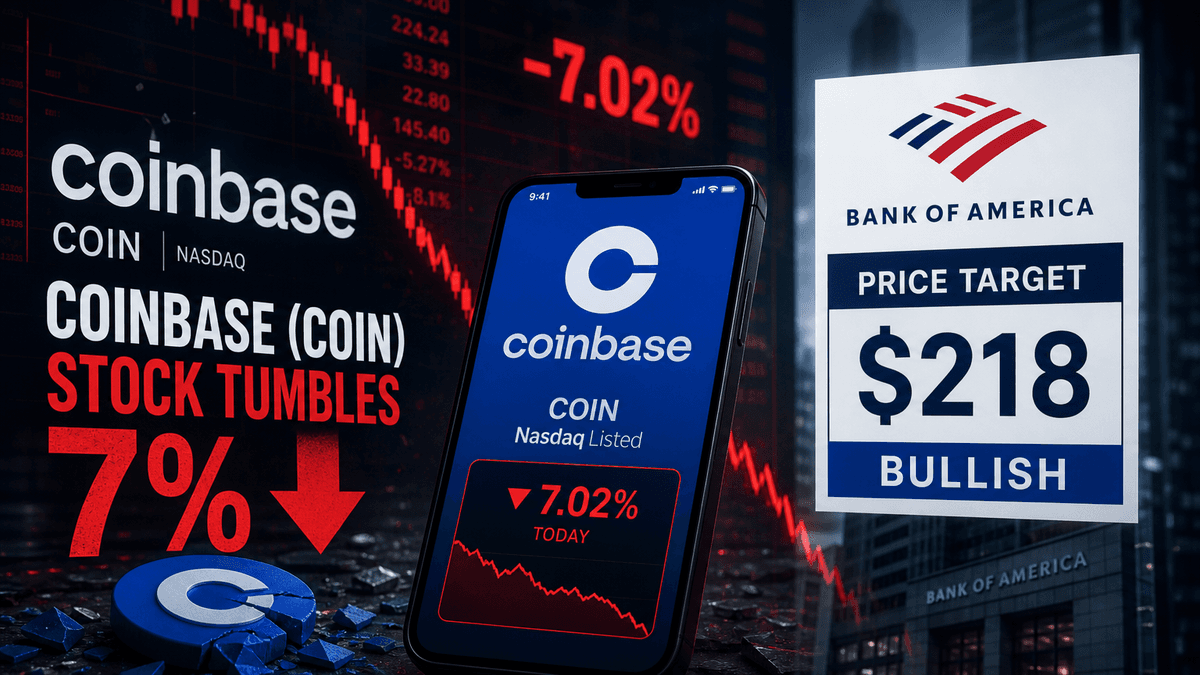 Coinbase (COIN) Stock Tumbles 7% Despite Bank of America's Bullish $218 Price Target