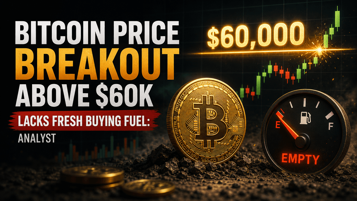 Bitcoin price breakout above $60K lacks fresh buying fuel: analyst
