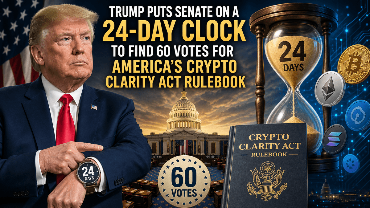 Trump puts Senate on a 24-day clock to find 60 votes for America's crypto CLARITY Act rulebook